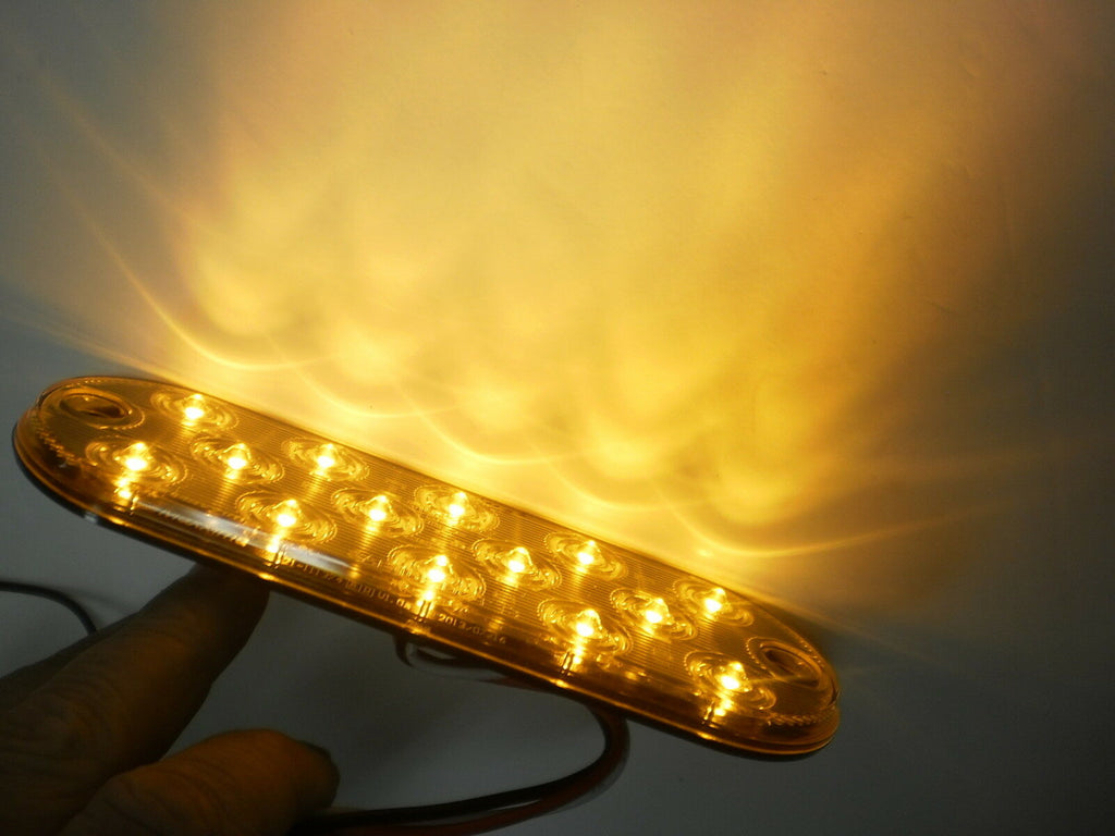 2-Maxxima Low Profile AMBER LED 6" Oval Turn Tail Light Truck Jeep w/ Grommets (M63350Y + M50607-LOTOF2)