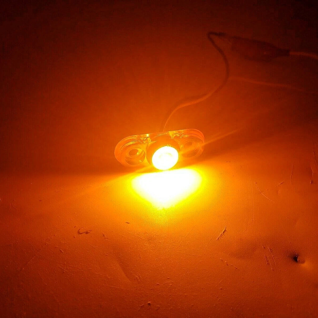 Jammy Oval P2 Rated 1-LED Surface Mount AMBER Lens Trailer Marker Light (J-57-A)