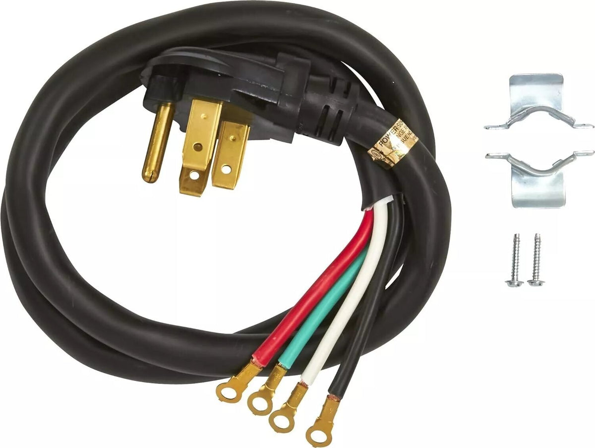 Range Cord 3-Pole 4-Wire 14-50 Plug 3 ft Length Fits Electric Ranges D ...