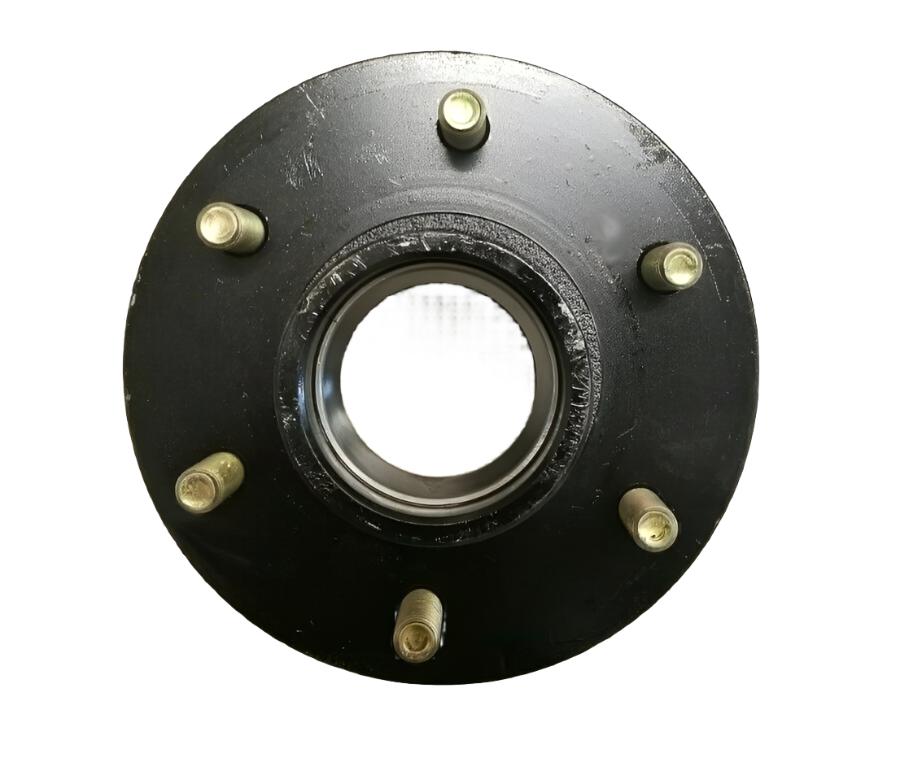 6000# Build Your Own Trailer Axle Stub w/6 x 5.5 Lug Hub FLANGED Round Spindle (STUB-42FZ-H655-RO)