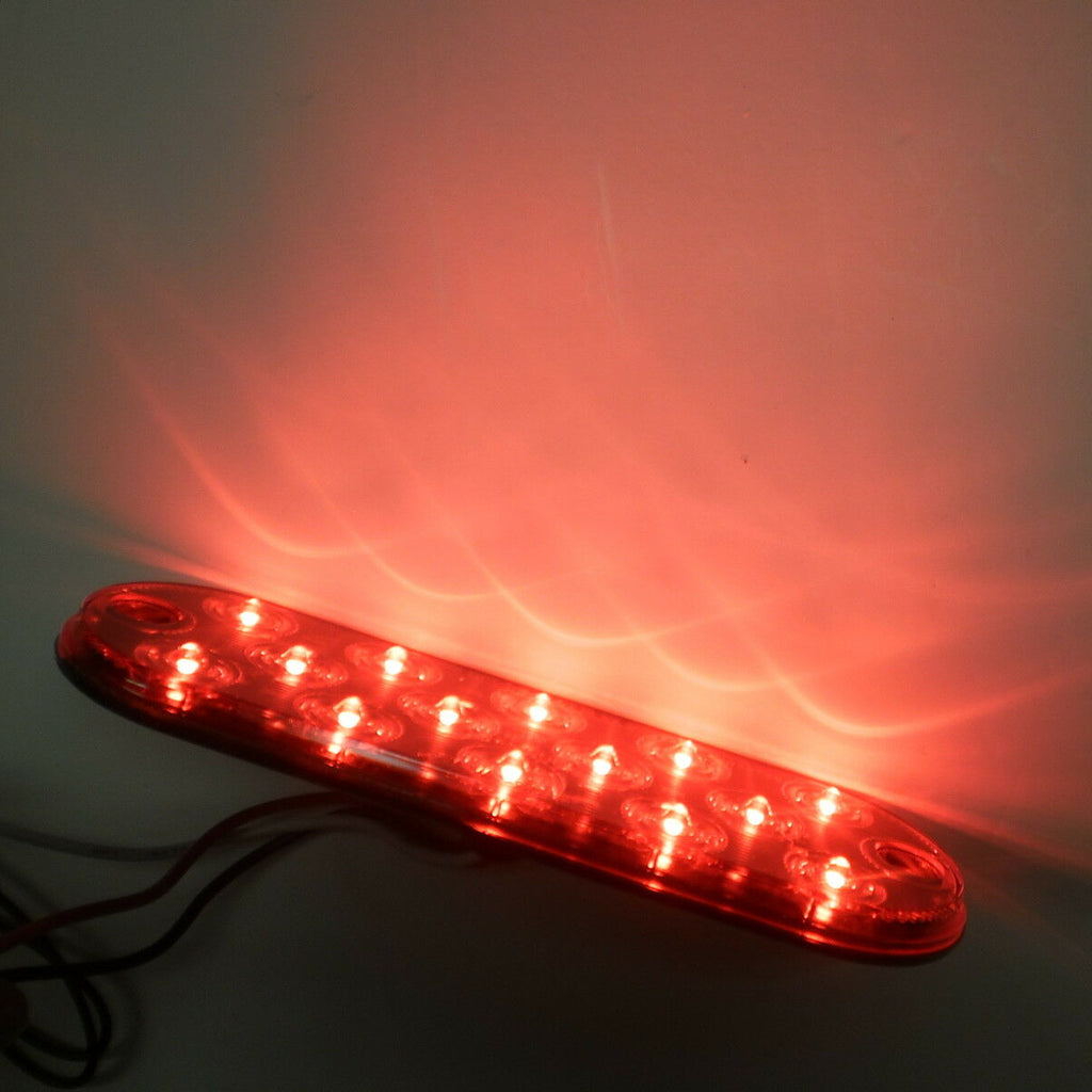 Two - Maxxima Red 6" Oval Low Profile LED Stop Tail Brake Lights with Two Grommets (M63350R + M50607-LOTOF2)