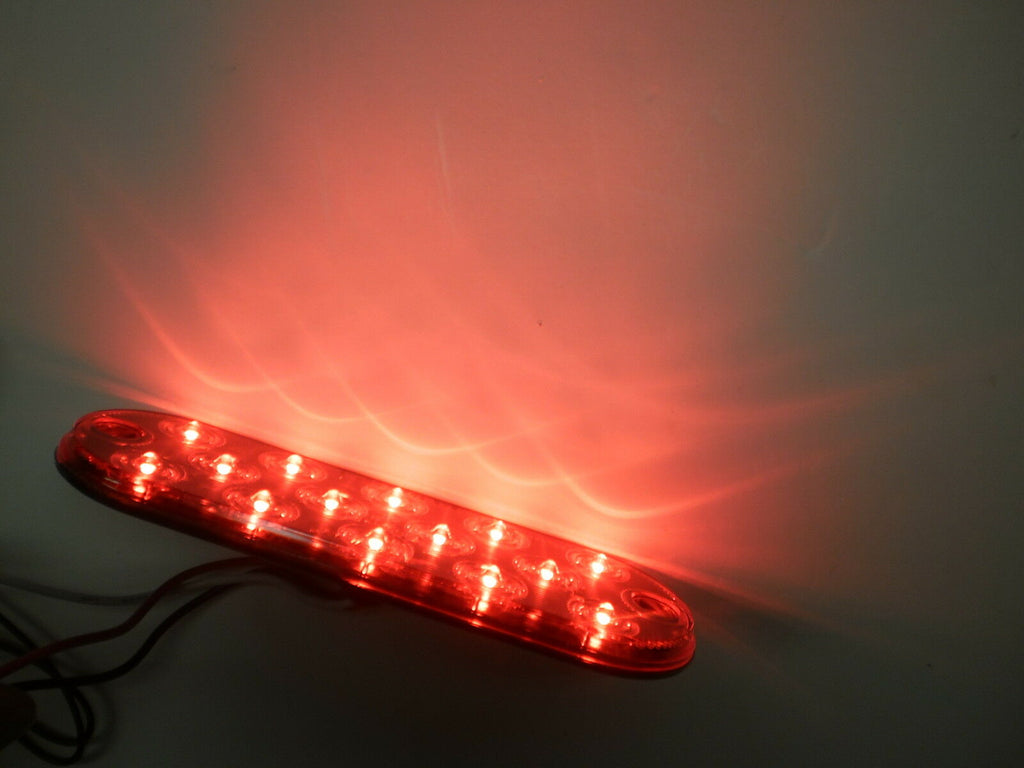 2-Maxxima Low Profile Red LED 6" Oval Stop Brake Tail Light Trailer w/ Grommets (M63350R + M50607-LOTOF2)