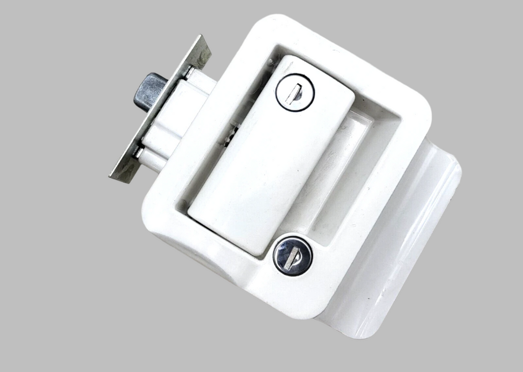 Jammy Cargo Trailer Door Lock w/4 Matching Keys, White (TDL01W)