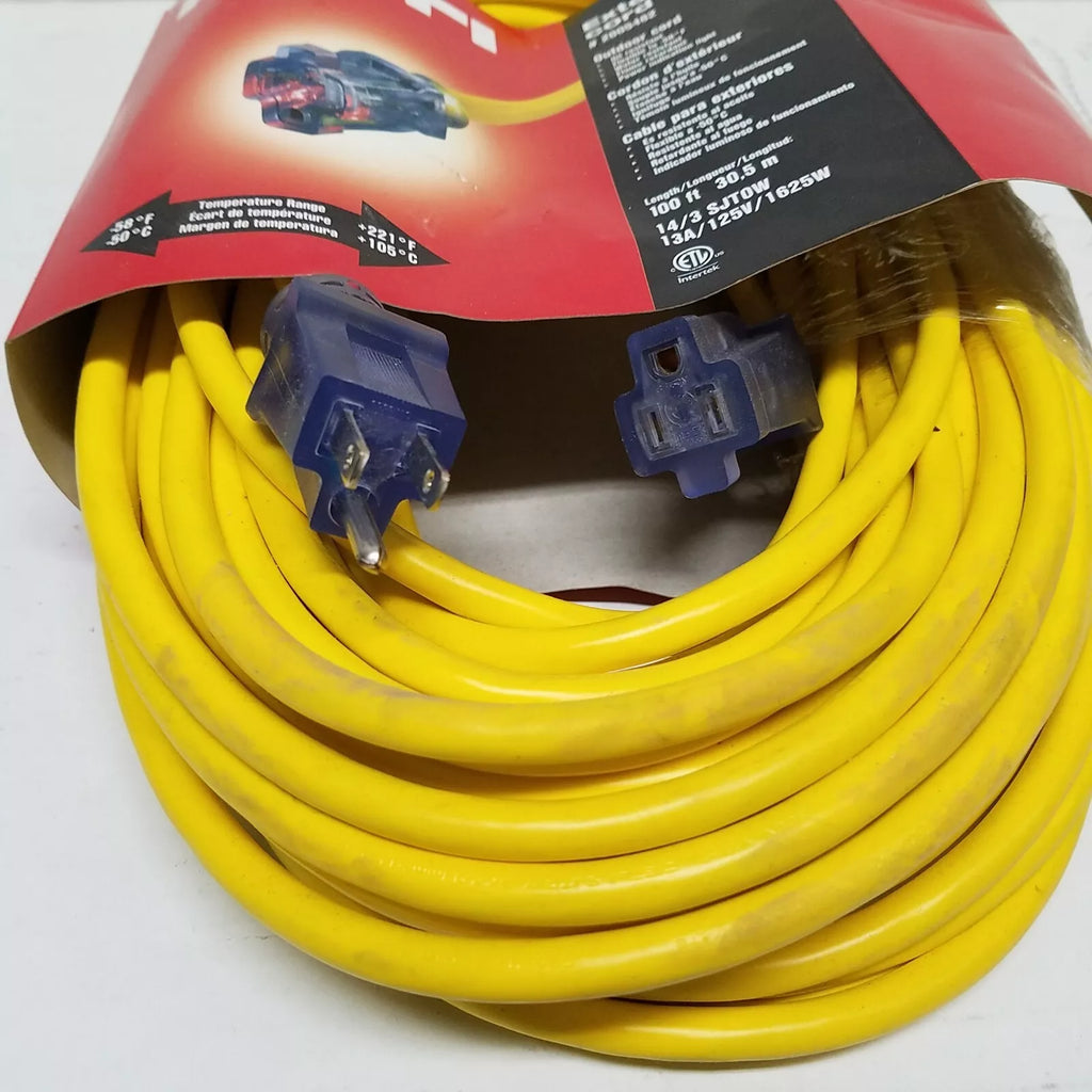 Outdoor Extension Cord, With Power Indication Light, 100' Long, 14/3 SJTOW (2005462)