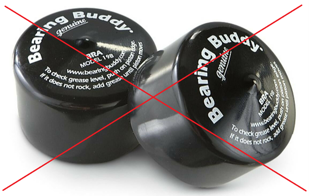 1 Pair 3500# Chrome Bearing Buddy Protectors 1.98" with Bras RG07-040 (BP-198-1P)