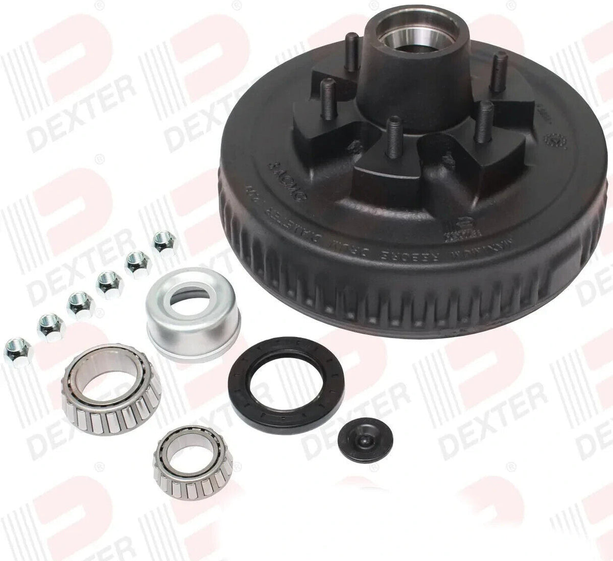 IN STORE PICK UP ONLY (008-201-09-KIT-LOOSE) Genuine Dexter 6x5.5 Lug Brake Drum 5200 6000 7000# Axle W/Bearings 12"x2"