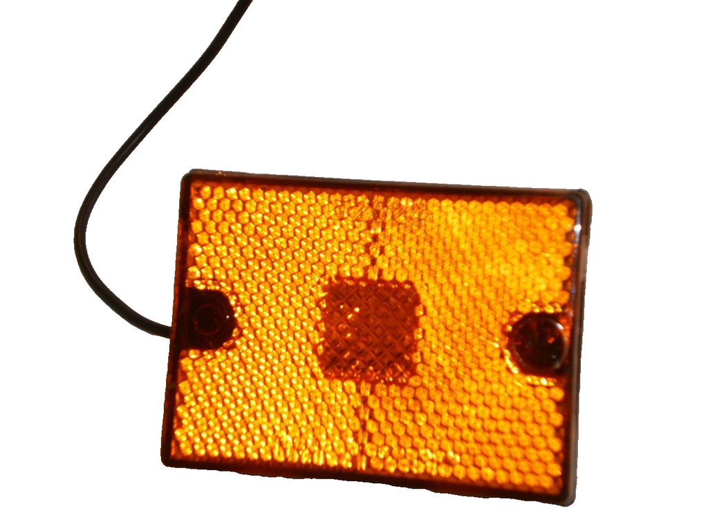 LED Amber Marker Clearance Light Reflective 2x2.7" stud mount 114A Trailer Truck (J-1025-A2)