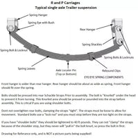 Single Axle Spring Hanger Kit Trailer Axel Camper Suspension Repair Replace (SHK-SA-SB)