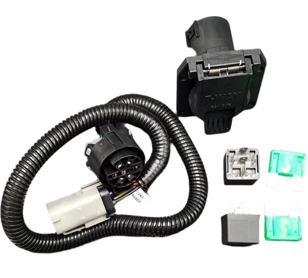 1999-2001 Ford Replacement OEM 7way Wiring Harness Rect. Connector 7 Way Plug & 2 Fuses and Relays (C55243)