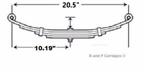 Trailer Leaf Spring 1000#  (2000# axle) Camper 3 Leaf 20" Long UNA-169 X1020 (LF-205-1K)