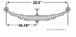 1- New 20" Trailer Leaf Spring 1000#  (2000# axle) Camper 3 Leaf UNA-169, X1020 (LF-205-1K)