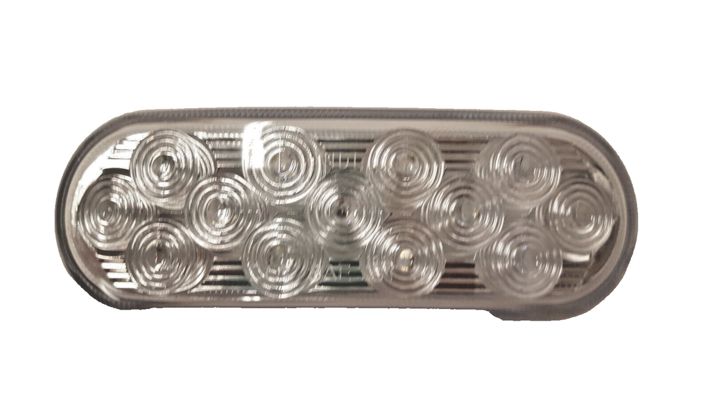 6" Oval Red Clear Lens LED 13 Diode Stop Turn Tail Light Trailer Camper Semi (HD60013RCSDM-KIT)