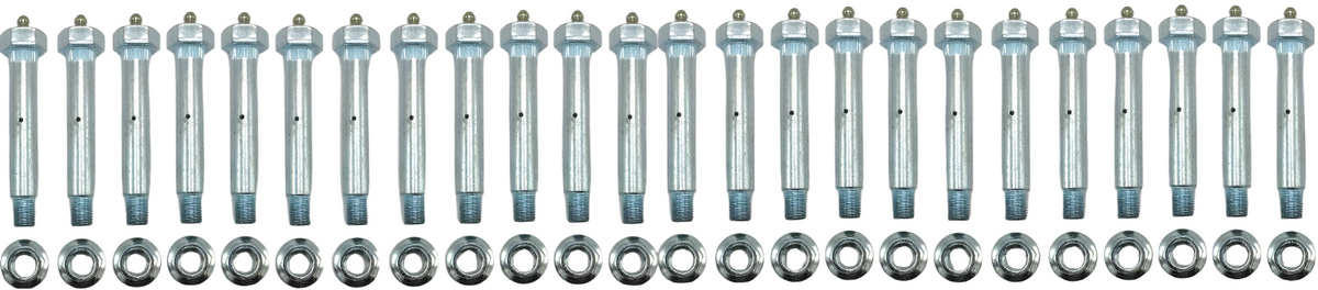 24X Shackle Bolt w/zerk 9/16x3.40", 7/16-20 shoulder bolt- for 1/2" thick plates, double plates, or 2" Slipper Springs ZINC PLATED WITH NUT (007-236-05-LOTOF24)