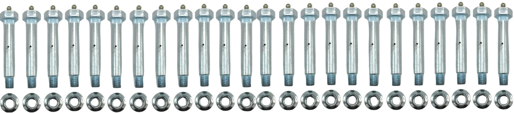 24X Shackle Bolt w/zerk 9/16x3.40", 7/16-20 shoulder bolt- for 1/2" thick plates, double plates, or 2" Slipper Springs ZINC PLATED WITH NUT (007-236-05-LOTOF24)