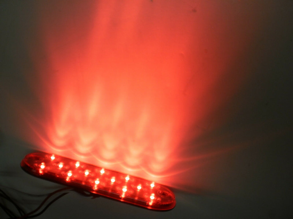 2-Maxxima Low Profile Red LED 6" Oval Stop Brake Tail Light w/ Mounting Tape (M63350R + M63350-TAPE-LOTOF2)