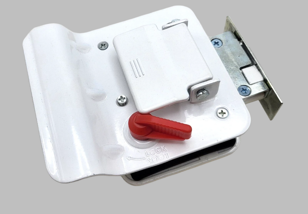 Jammy Cargo Trailer Door Lock w/4 Matching Keys, White (TDL01W)