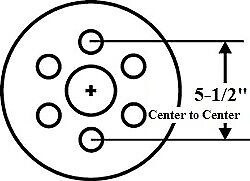 6000# Build Your Own Trailer Axle Stub w/6 x 5.5 Lug Hub FLANGED Round Spindle (STUB-42FZ-H655-RO)