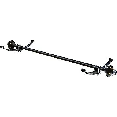 Lippert Trailer Axle 2000# Complete Idler Beam 57" Hub Face 1.75" Tube Straight Short Spindle with 20.25" Leaf Springs, U Bolts & 5 x 4.5 Hubs (2000-57-5LUG-2025)