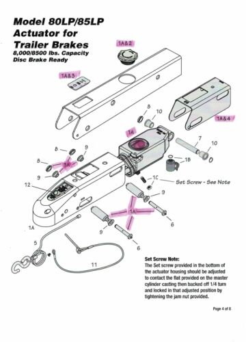 Master Cylinder Repair Kit for 8000# Disc Brake Actuator Model 80LP/85LP (TD17044K)