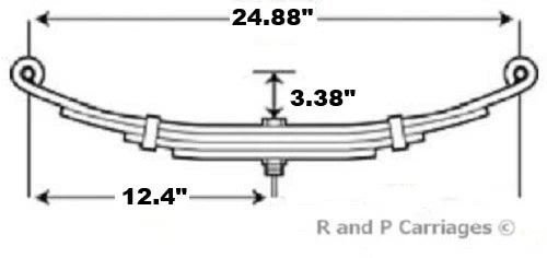 Pair - 2650# Trailer Leaf Spring for 5000# Axles 24.88" Long 3.38" Arch Camper 6 Leaf (SW6-2)