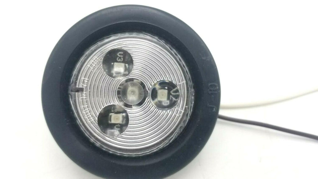 2" Amber/Clear Round Sealed Clearance Marker Light 4 LEDGrommet Mount Trailer RV (J-15-AKC)