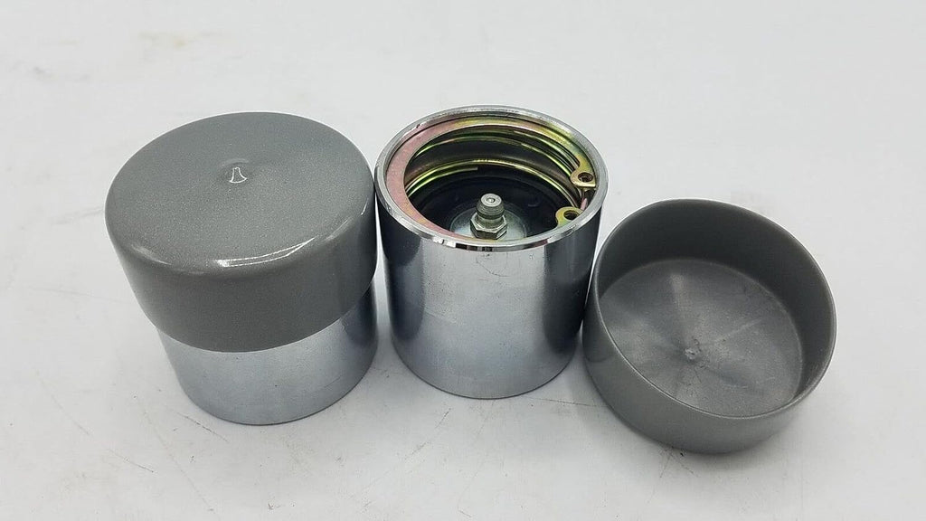 1 Pair 3500# Chrome Bearing Buddy Protectors 1.98" with Bras RG07-040 (BP-198-1P)