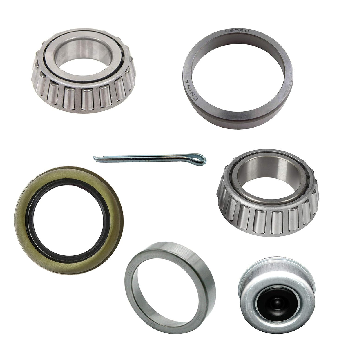 7K Bearing Kit with Grease Cap Fits Most 6000# and 7000# Axles (BK3-200-LUBE)
