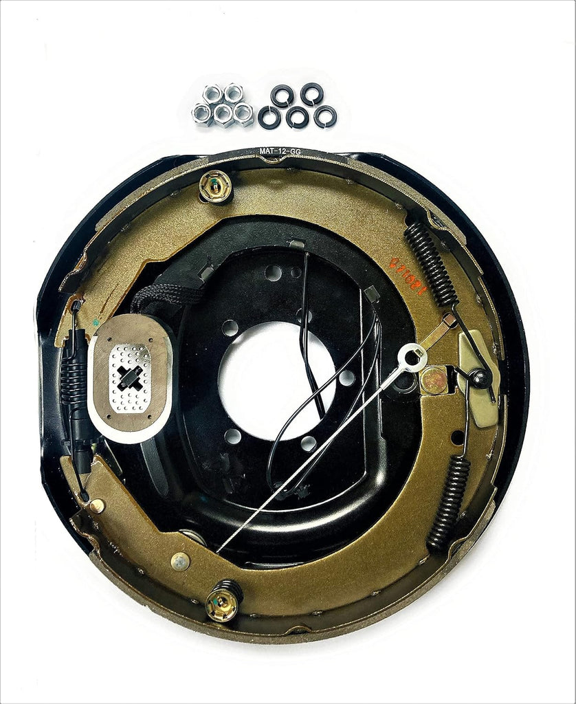 2 Pair of Trailer Backing Plate Brakes Electric 12" Self Adjust 7000 2 Left 2 Right (BK-12E-FSA-SETX2)