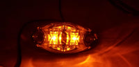 Amber Clear LED Oval Dragons Eye 2 Diode Amber Marker Clearance Trailer Light (L04-0072AI)