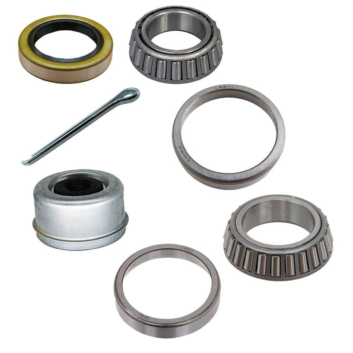 Complete Trailer Bearing Kit for Dexter ALKO 3500# Axles L44649/ L68149 Bearings (BK2-100-CAP)