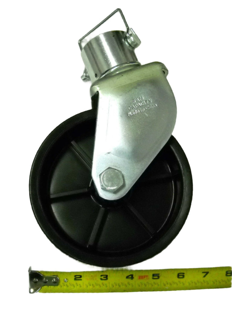 RAM Plastic Dolly Wheel Caster Assembly for 2" A-Frame Trailer Jacks with Snapper Pin (JC-101)