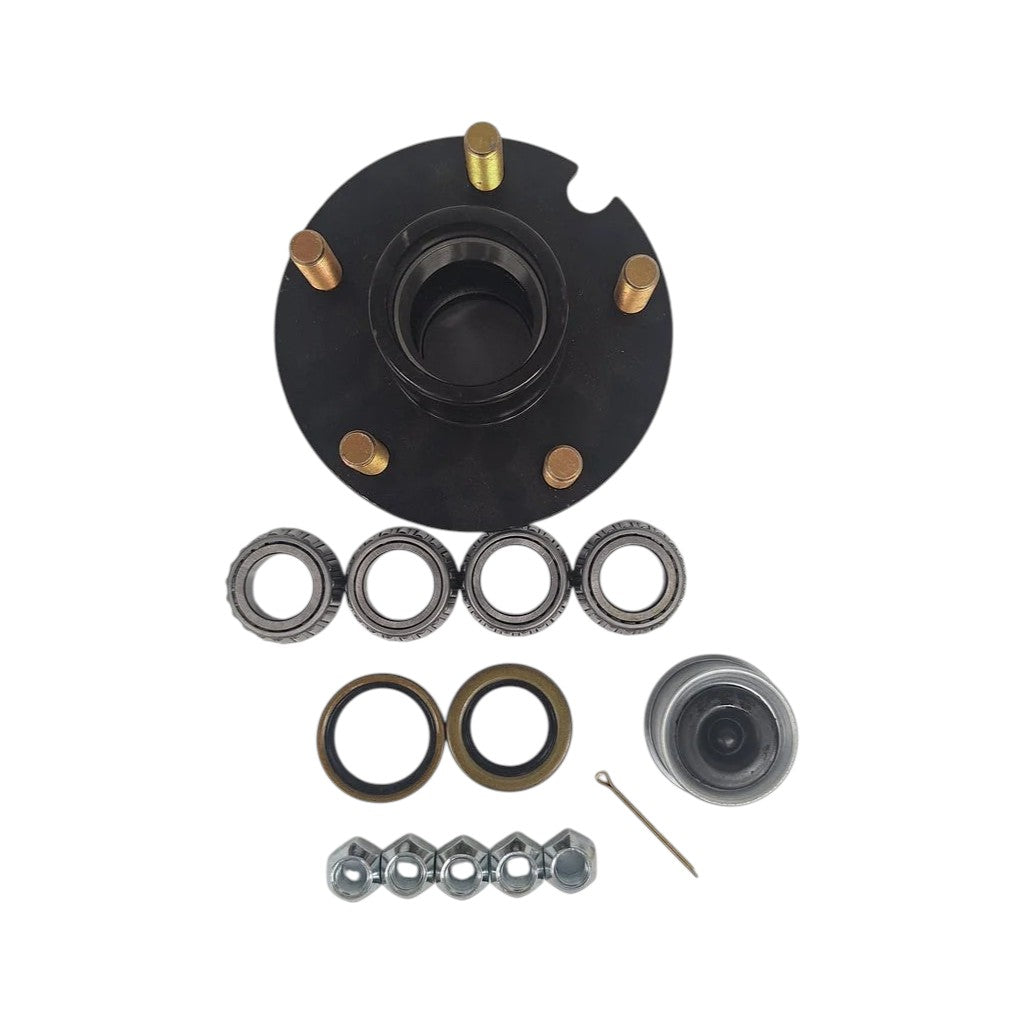 Reliable BT150A SHORT Trailer Axle Idler Hub W/Bearings Boat 5 lug Axel (BT150A-KIT)