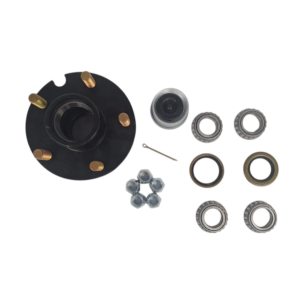 Reliable BT150A SHORT Trailer Axle Idler Hub W/Bearings Boat 5 lug Axel (BT150A-KIT)