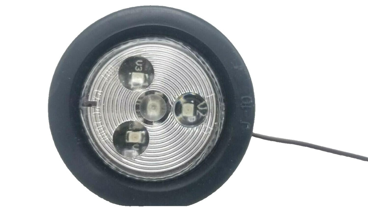 2" Amber/Clear Round Sealed Clearance Marker Light 4 LEDGrommet Mount Trailer RV (J-15-AKC)