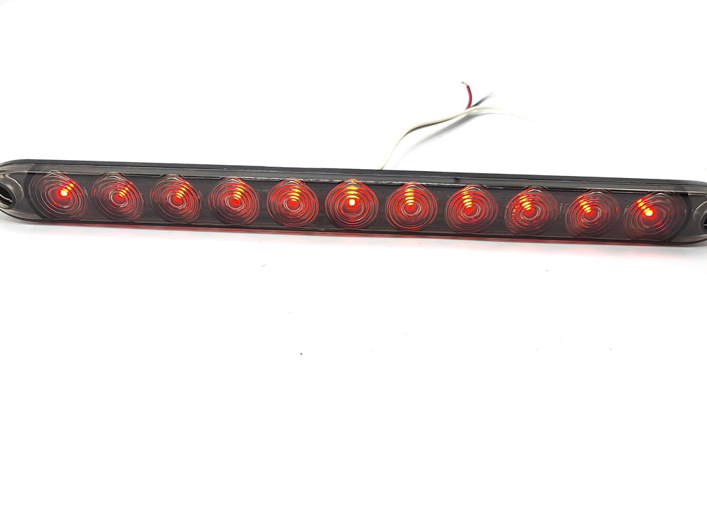 (T10-RT00-1) 15" Low Profile Red Light Tint Smoked Len LED Stop Turn Tail RV Trailer Truck
