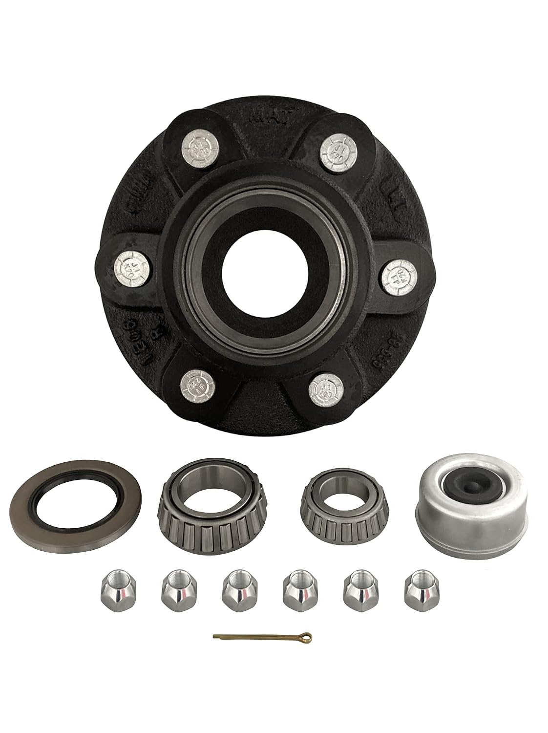 1 - Trailer Hub Convert from Mobile Home with Bearings 6000# 6 Lug 6x5.5 Idler Axle (RVIH6550-KIT)