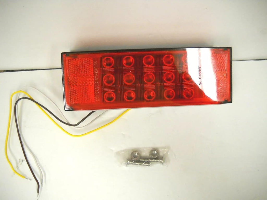 Left Side Old Style 15 LED Low Profile Boat Trailer Tail Light 3x8 J-75 Brake (J-75-L-OS)