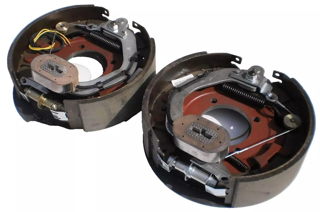 Pair 12-1/4 x 3-3/8 8000 Electric Trailer Backing Plate Brake Fits Dexter 4 Bolt 8K Axle (BK-8KE-SET)