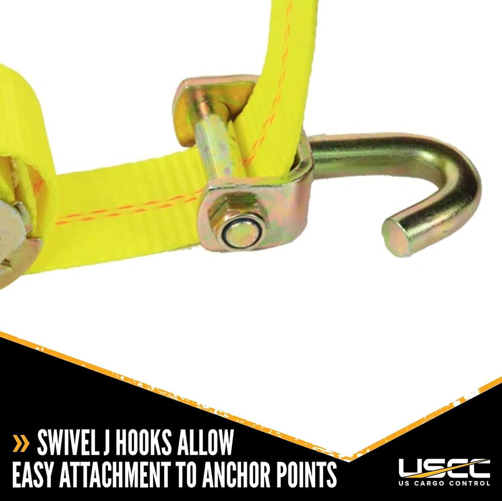 Cargo Control Tie Down Ratchet Straps with Swivel Hooks & Ratchets for E Track (WNTH24)