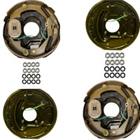 Four Trailer Backing Plate Brake Electric 10" Fits Dexter Nev-R-Adjust 3500 Self Adjusting (BK-10E-FSA-SET-2)