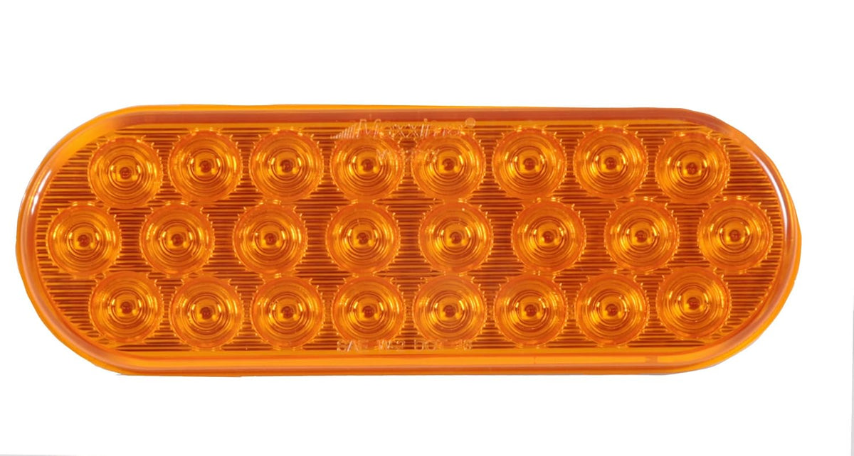 1 - Maxxima 6" Oval Amber Lens Amber Lights 24 LED Warning Flasher Emergency Light (M63201Y)