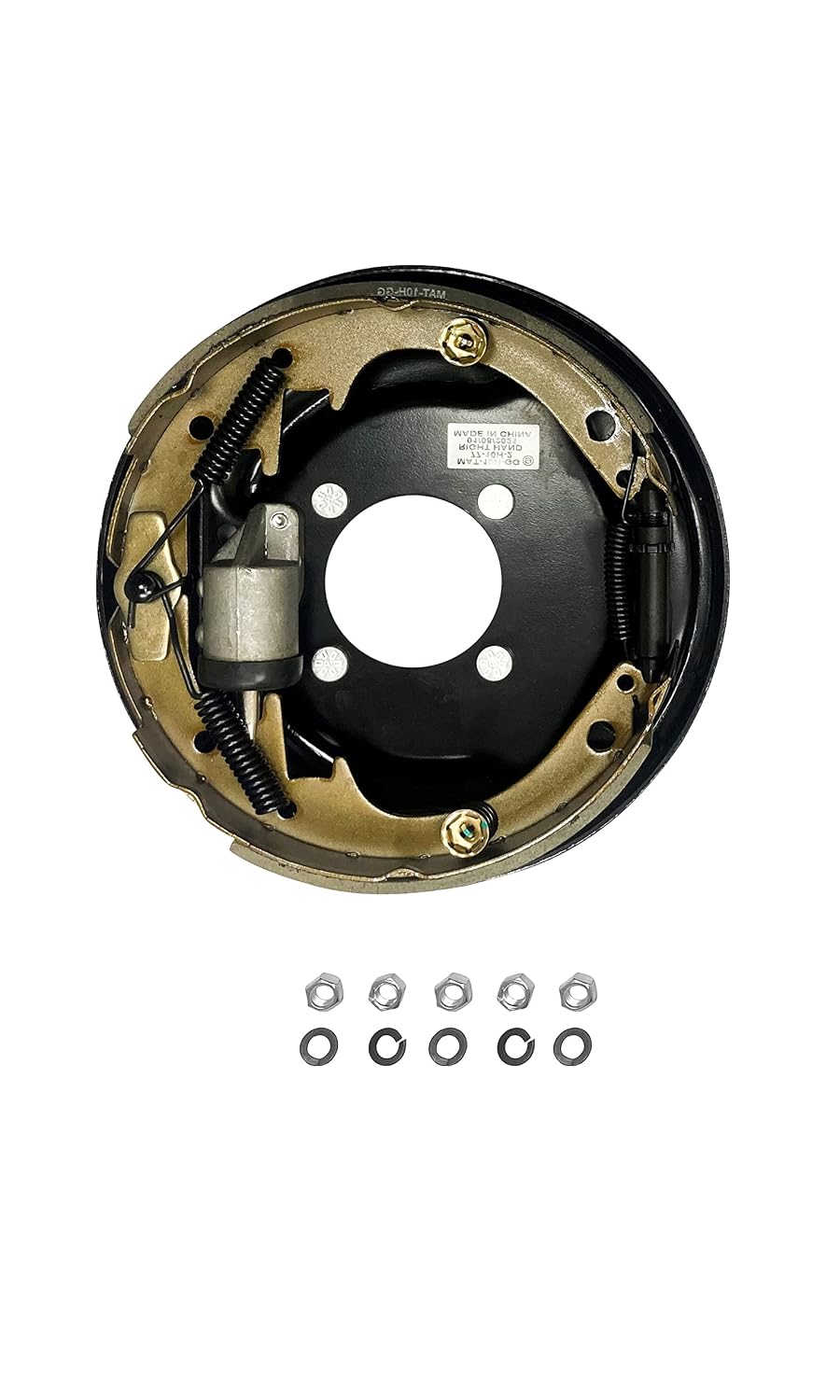 3500# Hydraulic 10x2.25" Right Passenger Curb 4 Bolt Backing Plate Trailer Axle (BPH-3500-RH)