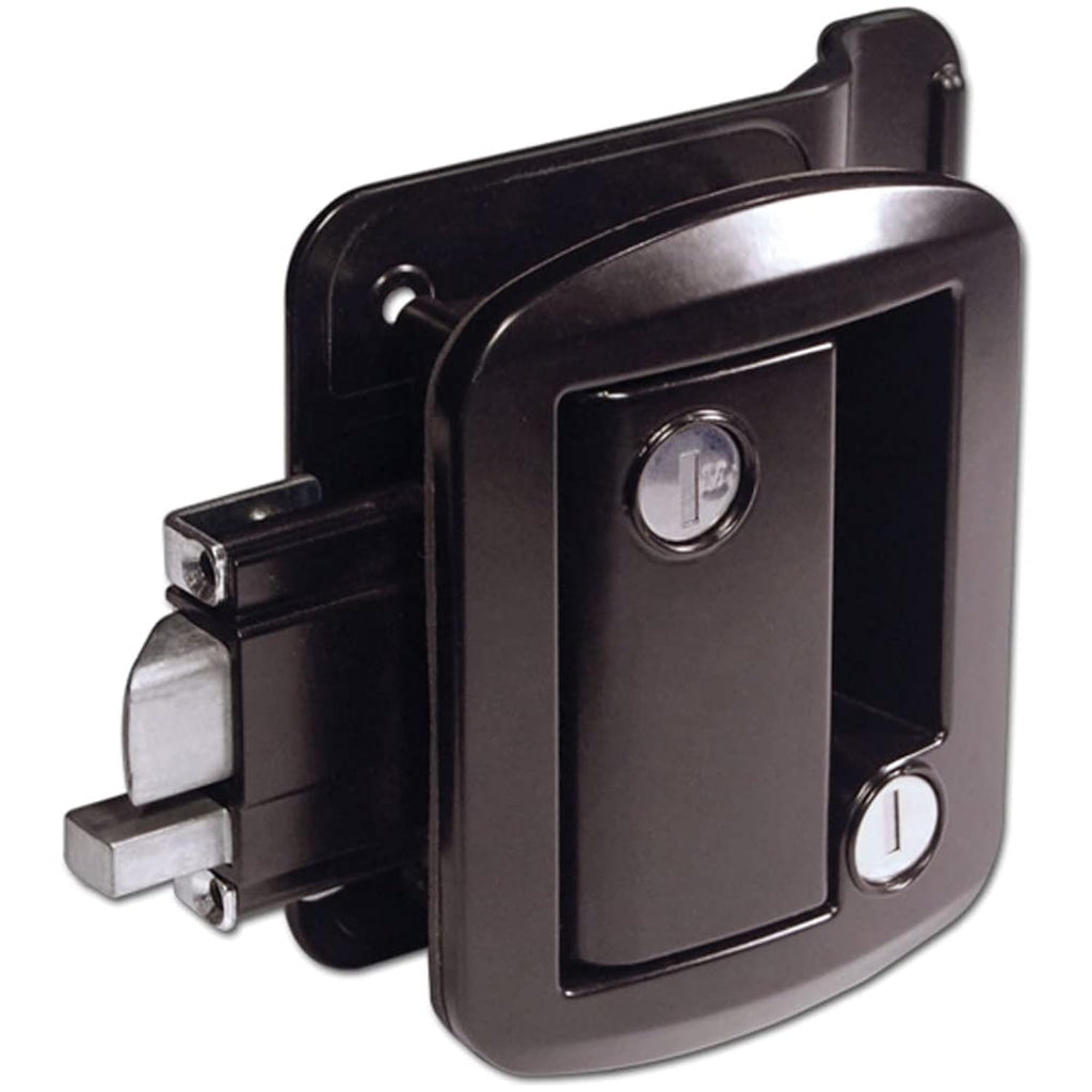 Replacement Travel Trailer RV Camper Door Paddle Latch Handle Flush Lock Black fits Fastec  (TTL-43610-2006)