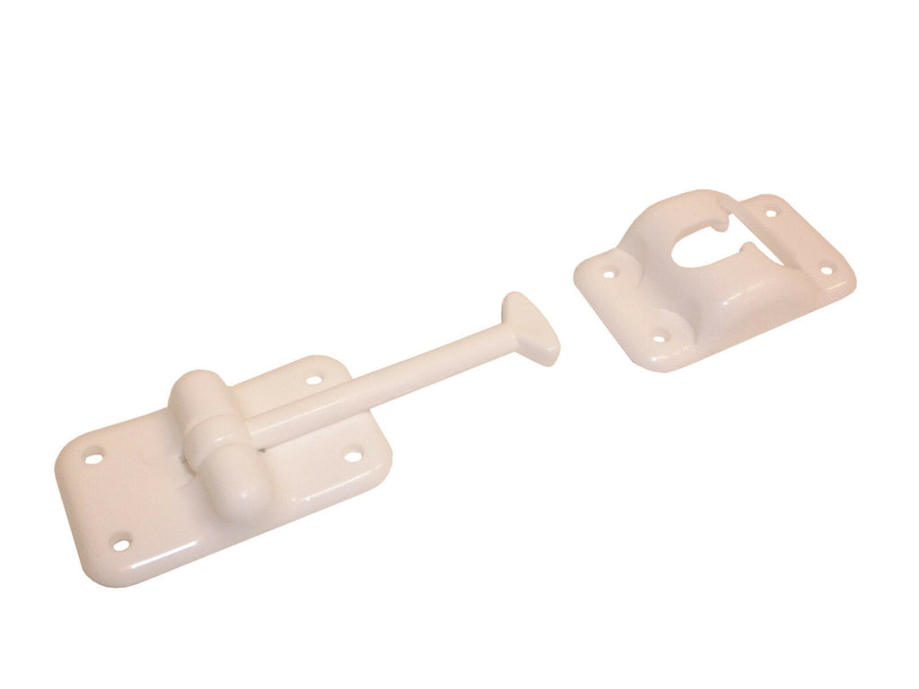 3.5" White Trailer Door Catch Hold Back Holder Keep Hook RV Camper Cargo 3 1/2   (MD470W)