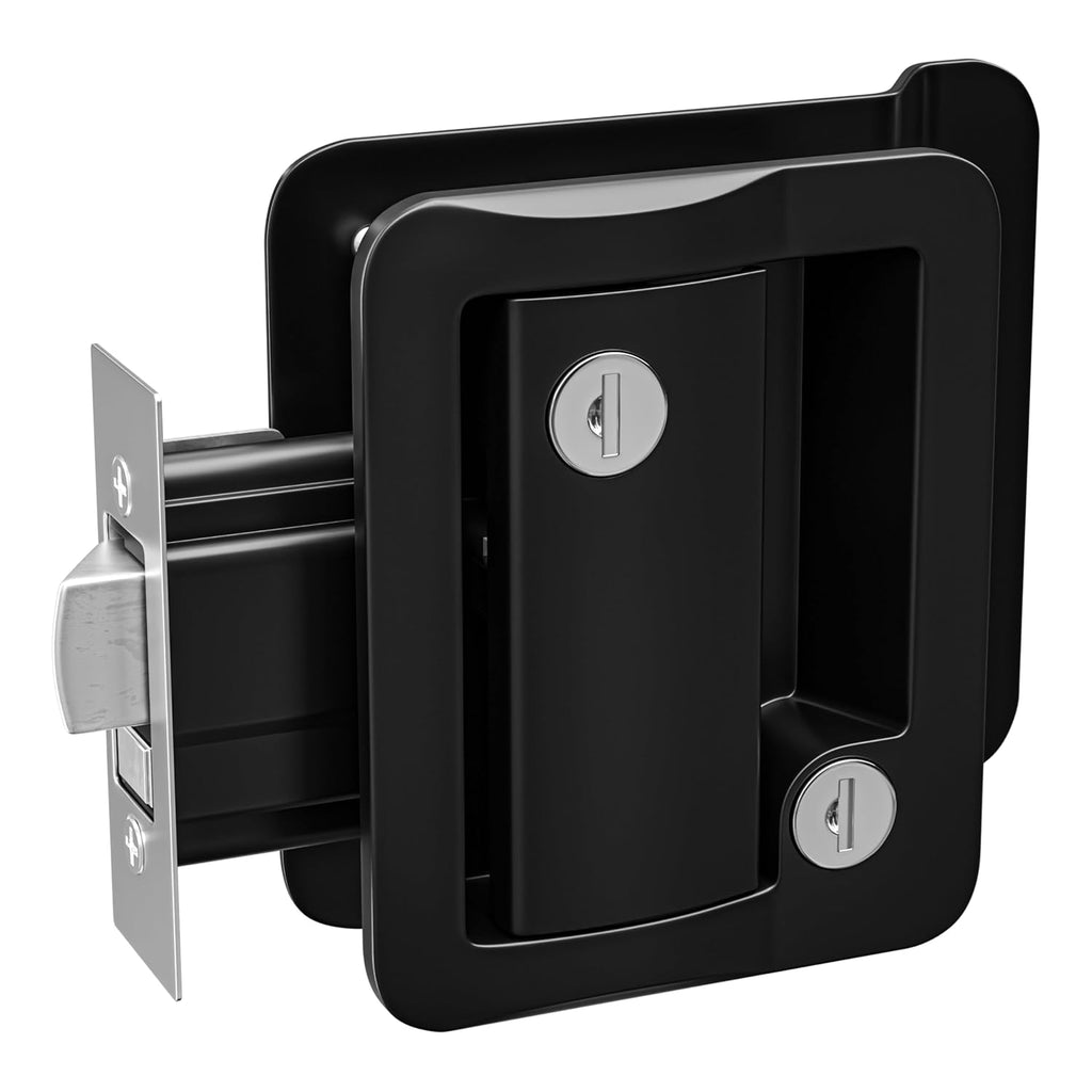 Jammy Cargo Trailer Door Lock with 4 Matching Keys - Black Matte (TDL01B)