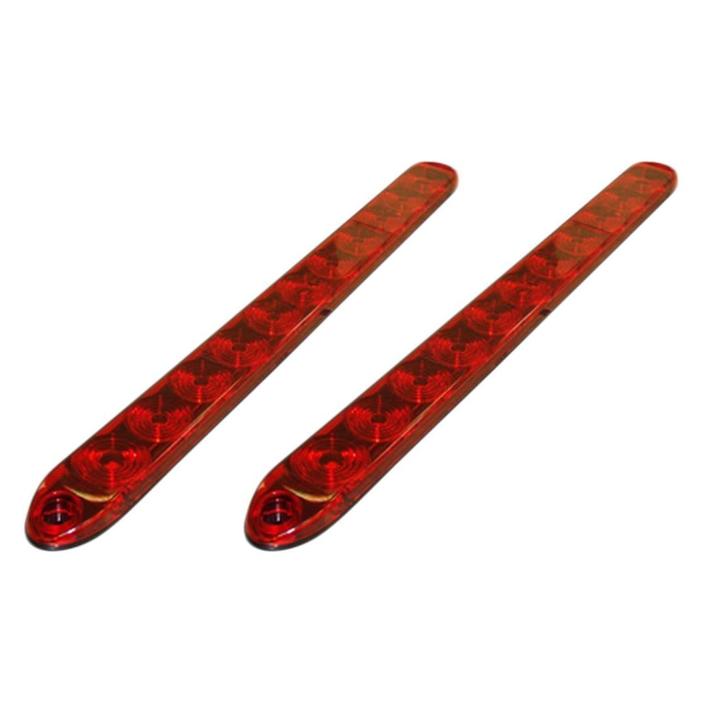 TWO - 15" Low Profile Red LED Stop Turn Tail Lights RV Trailer Truck USA (T10-RR00-1-LOTOF2)