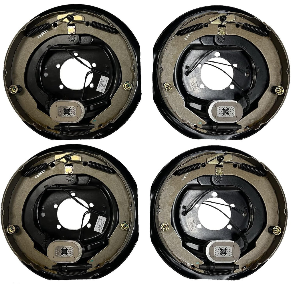 Two Pair (4) 12"x 2" Electric Trailer Axle Backing Plates Complete Brakes Left & Rt RV  (12RVEB-2P)