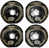 Two Pair (4) 12"x 2" Electric Trailer Axle Backing Plates Complete Brakes Left & Rt RV  (12RVEB-2P)