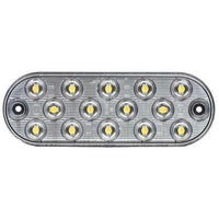 Maxxima 6" Oval White Clear LED Low Profile Backup Cargo Light - Grommet or 3M Adhesive Mount (M63350)