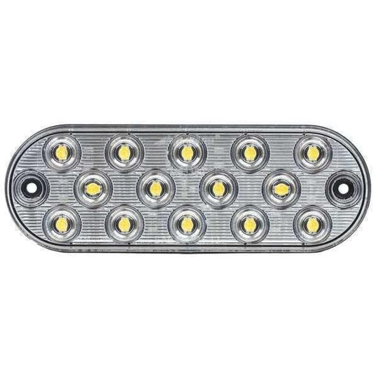 Maxxima 6" Oval White Clear LED Low Profile Backup Cargo Light - Grommet or 3M Adhesive Mount (M63350)